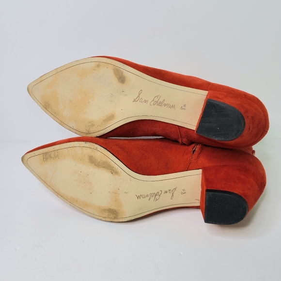 Sam Edelman Karlee Red Suede Ankle Boots - Picture 9 of 12